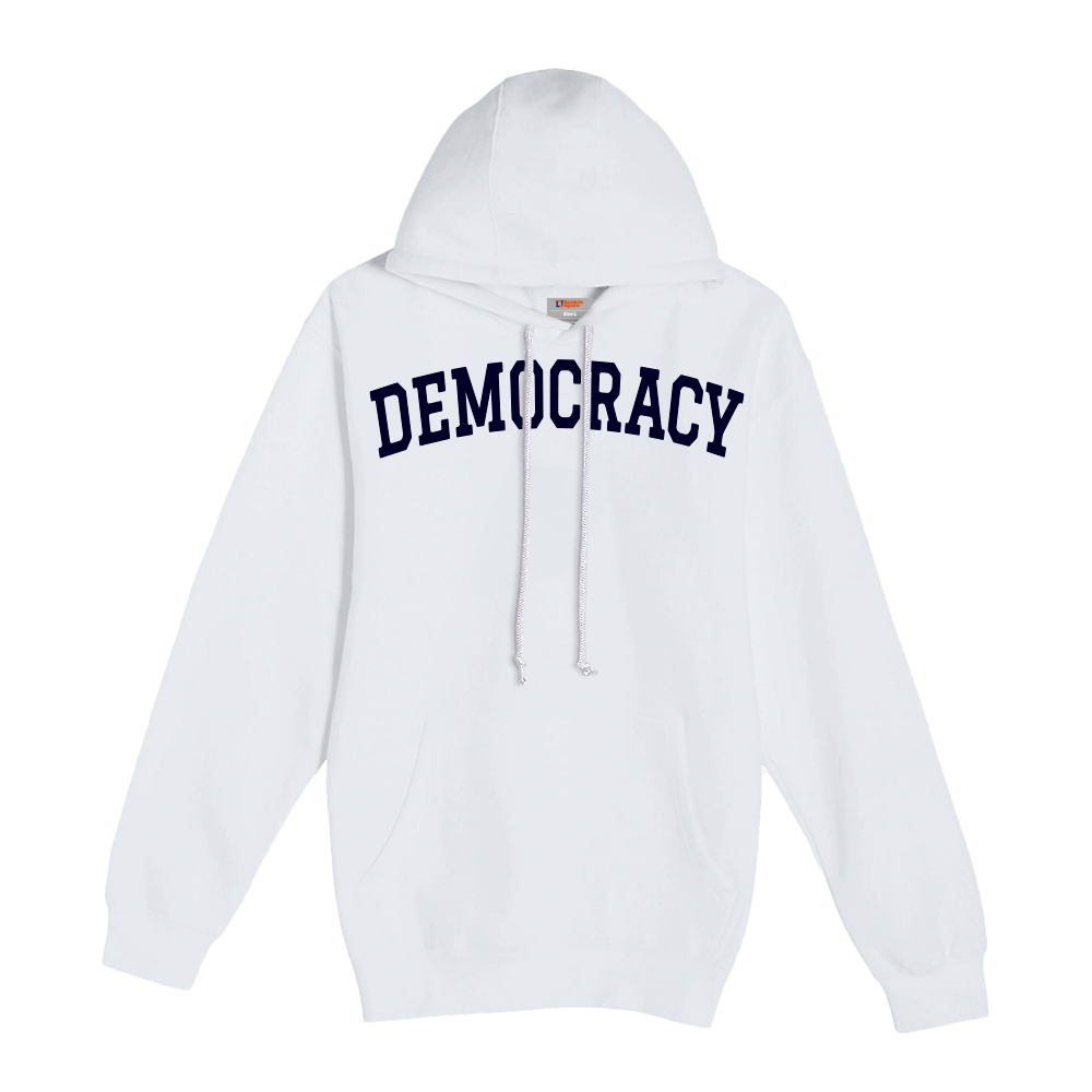 DEMOCRACY - Heavyweight Unisex Hooded Pocket Sweatshirt