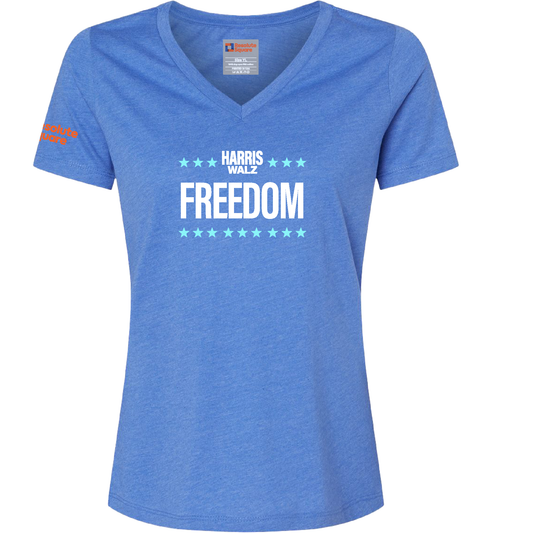 Harris Walz Freedom - Women's Relaxed V-Neck Tee