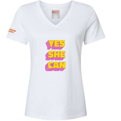 Yes she can - Women's Relaxed V-Neck Tee