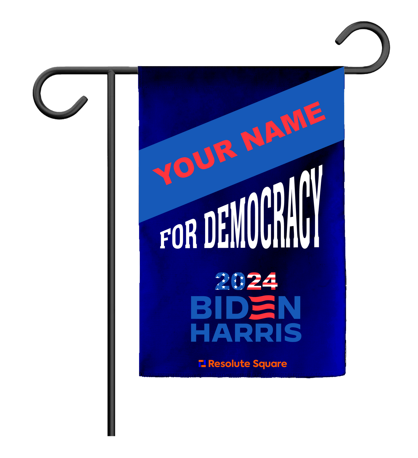 CUSTOM "For Democracy" - Garden Flag Personalized With Your Name