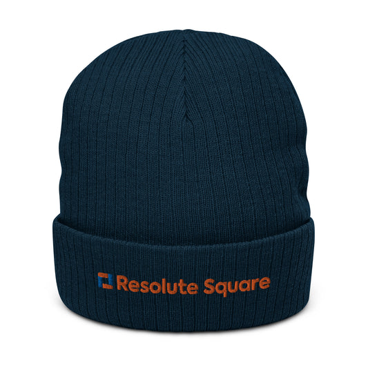 Resolute Square - Ribbed Knit Beanie